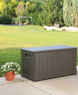 Lifetime 439 Litre Plastic Outdoor Storage Box Brown
