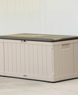 Lifetime 439 Litre Plastic Outdoor Storage Box Desert Sand