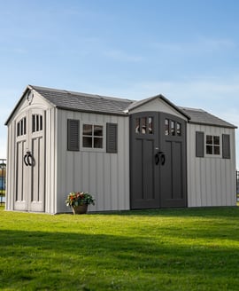 Lifetime 15x8 Dual Entry Plastic Shed Light Grey