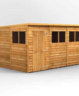 Power 12x8 Overlap Pent Wooden Shed