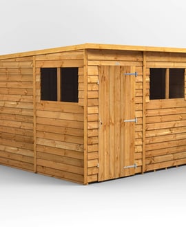 Power 8x8 Overlap Pent Wooden Shed