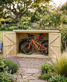 Garden Village Chipping Large timber bike store for three bicycles