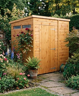 Power 6x4 pent wooden security shed