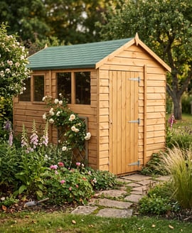 Power 8x6 overlap apex wooden shed