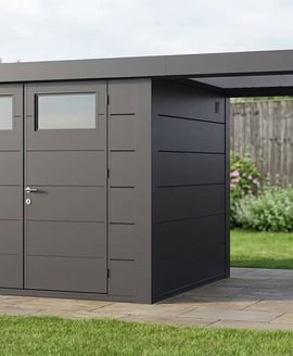 Telluria Classico Open Lounge Small 2724 Metal Garden Shed with Canopy