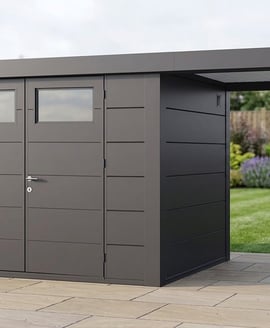 Telluria Classico Open Lounge Small 3024 Metal Garden Shed with Canopy