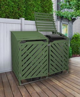 Lichfield Double Wheelie Bin Storage Sage Green