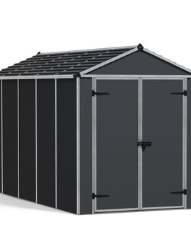 Palram Canopia 6x12 Plastic Rubicon Dark Grey Shed