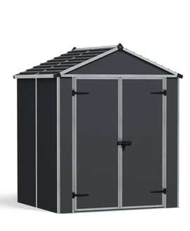 Palram Canopia 6x5 Plastic Rubicon Dark Grey Shed