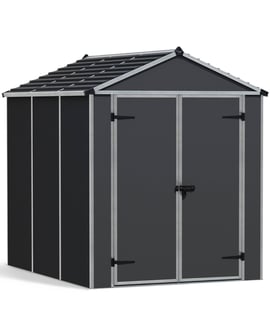 Palram Canopia 6x8 Plastic Rubicon Dark Grey Shed