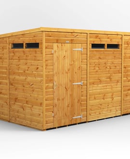 Power 10x6 Pent Security Shed Single Door
