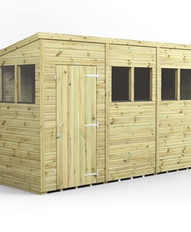 Power 12x4 Premium Pent Wooden Shed