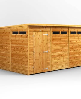 Power 12x8 Pent Security Shed Single Door