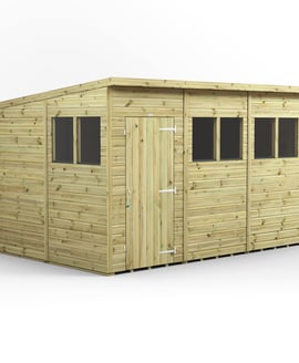 Power 12x8 Premium Pent Wooden Shed