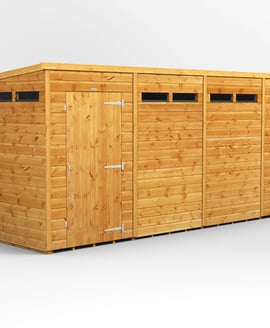 Power 14x4 Pent Security Shed Single Door