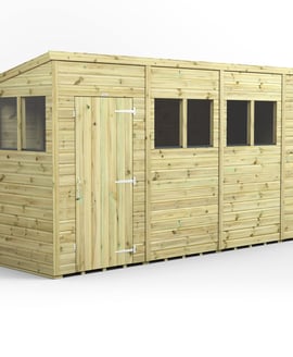 Power 14x4 Premium Pent Wooden Shed