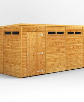 Power 14x6 Pent Security Shed Single Door
