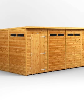 Power 14x8 Pent Security Shed Single Door