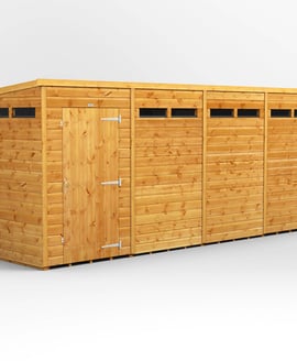 Power 16x4 Pent Security Shed Single Door