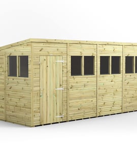 Power 16x6 Premium Pent Wooden Shed