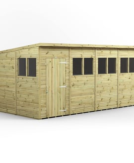 Power 16x8 Premium Pent Wooden Shed