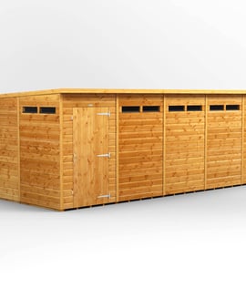 Power 18x8 Pent Security Shed Single Door