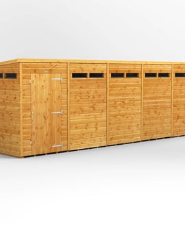 Power 20x4 Pent Security Shed Single Door