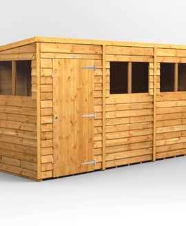 Power 12x4 Overlap Pent Wooden Shed