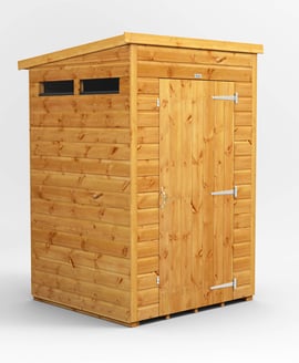 Power 4x4 Pent Security Shed Single Door
