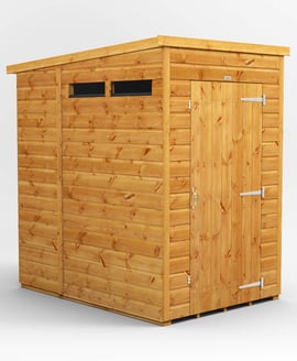 Power 4x6 Pent Security Shed Single Door