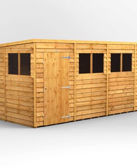 Power 14x6 Overlap Pent Wooden Shed