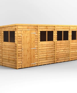 Power 16x6 Overlap Pent Wooden Shed