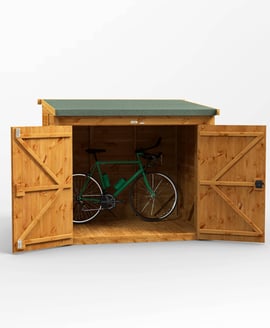 Power 6x5 Pent Wooden Bike Shed