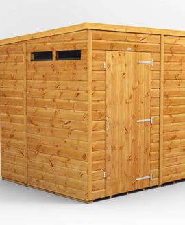 Power 6x6 Pent Security Shed Single Door