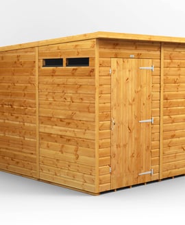 Power 6x8 Pent Security Shed Single Door