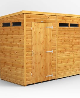 Power 8x4 Pent Security Shed Single Door