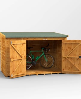 Power 8x5 Pent Wooden Bike Shed