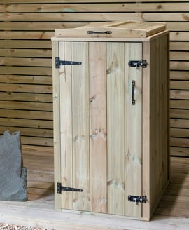 Garden Village Single Wooden Wheelie Bin Store 240 Litre