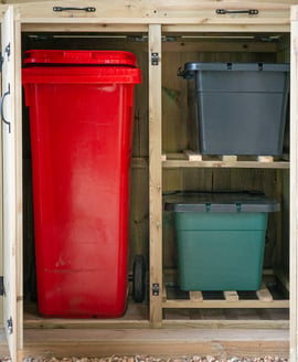 Garden Village Single Wheelie Bin and Double Recycle Box Store 240 Litre