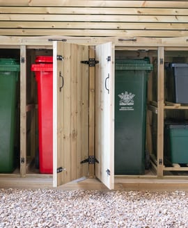 Garden Village Triple Wheelie Bin and Double Recycle Box Store 240 Litre