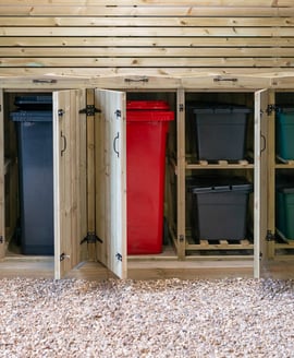 Garden Village Triple Wheelie Bin and Four Recycle Box Store 240 Litre