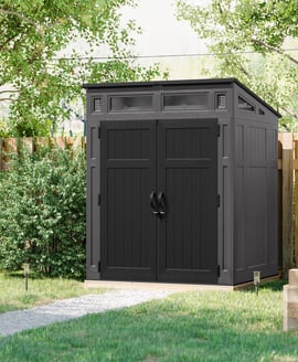 Suncast Modernist 6x5 Pent Roof Plastic Shed Black