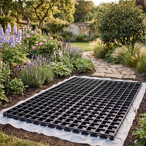 Fastfit recycled plastic grid base for a 6x4 garden shed