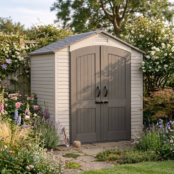 Lifetime 7x4.5 steel-reinforced plastic shed